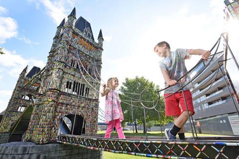 Energizer's recycled battery Tower Bridge